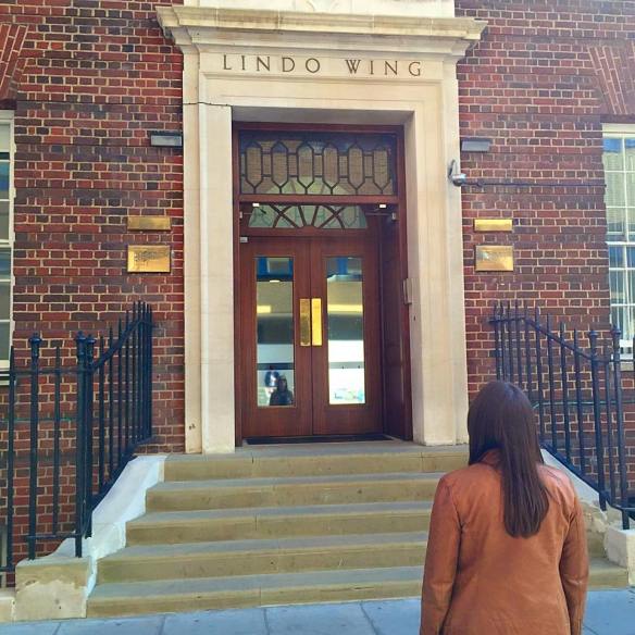 Here I am staring at the Lindo Wing door on one of Kate's rumored due dates - April 23.